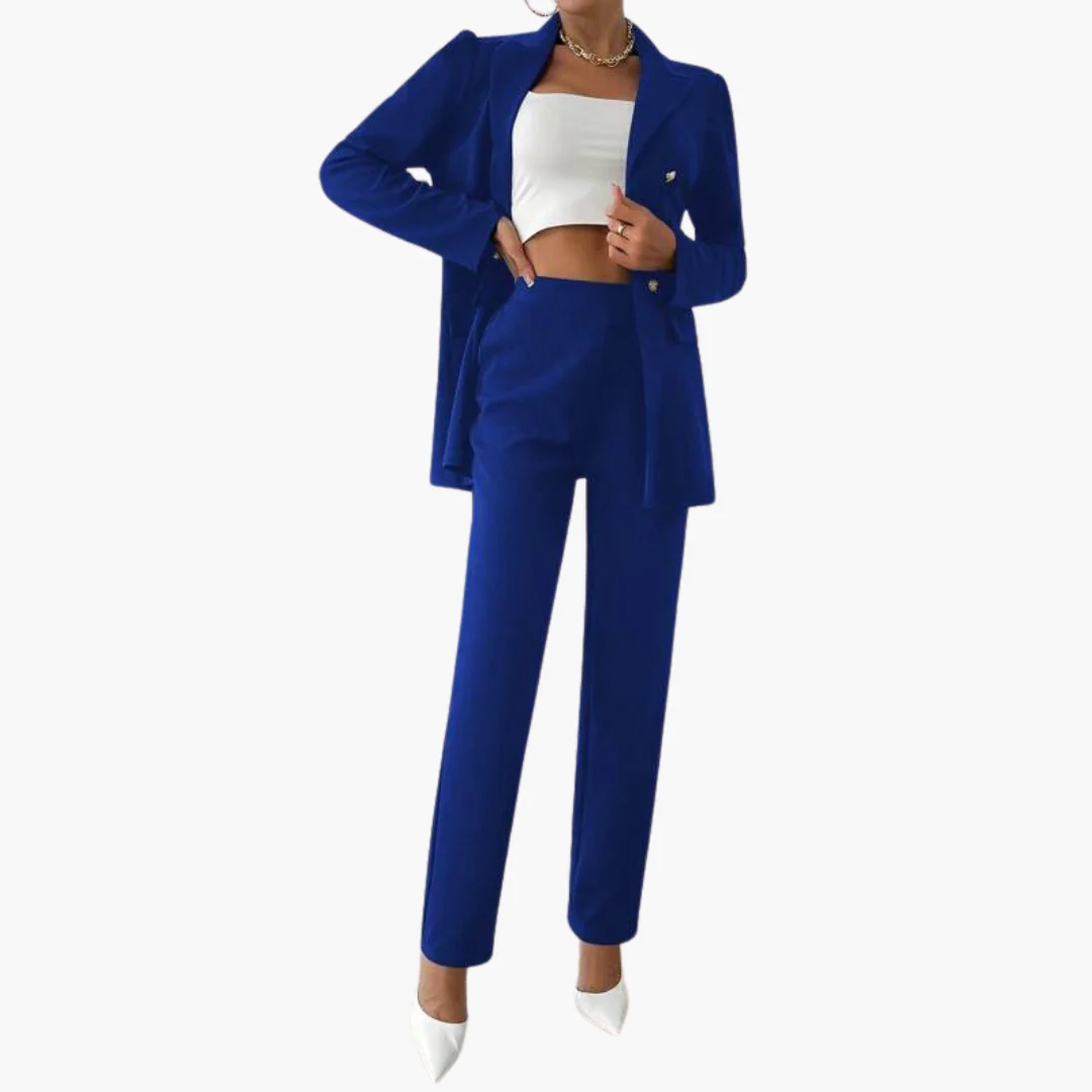 Zweiteiliger Anzug mit Damen - Blazer und geraden Hosen - Image 7