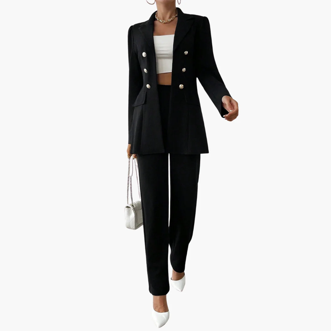 Zweiteiliger Anzug mit Damen - Blazer und geraden Hosen - Image 8