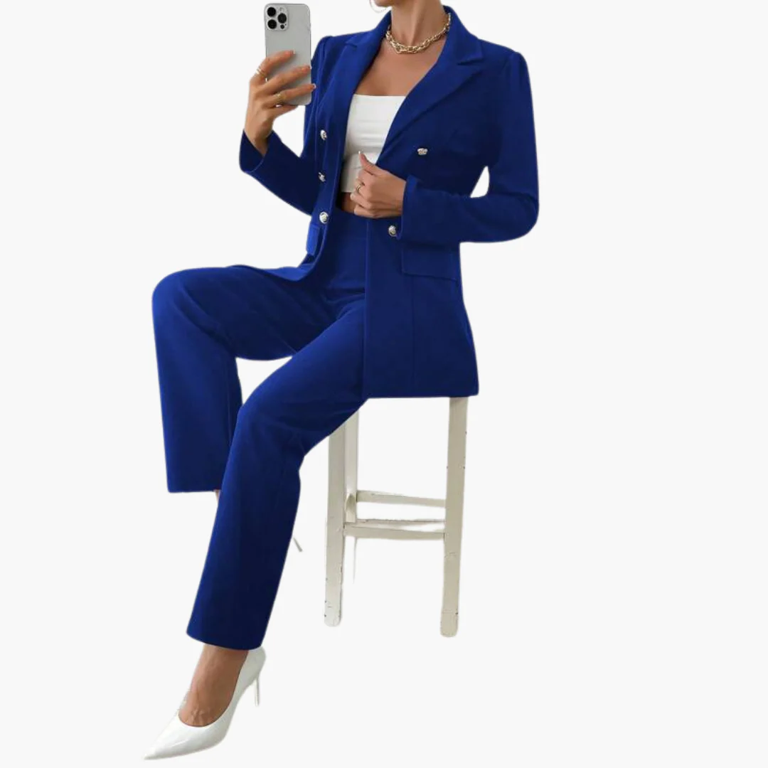 Zweiteiliger Anzug mit Damen - Blazer und geraden Hosen - Image 9