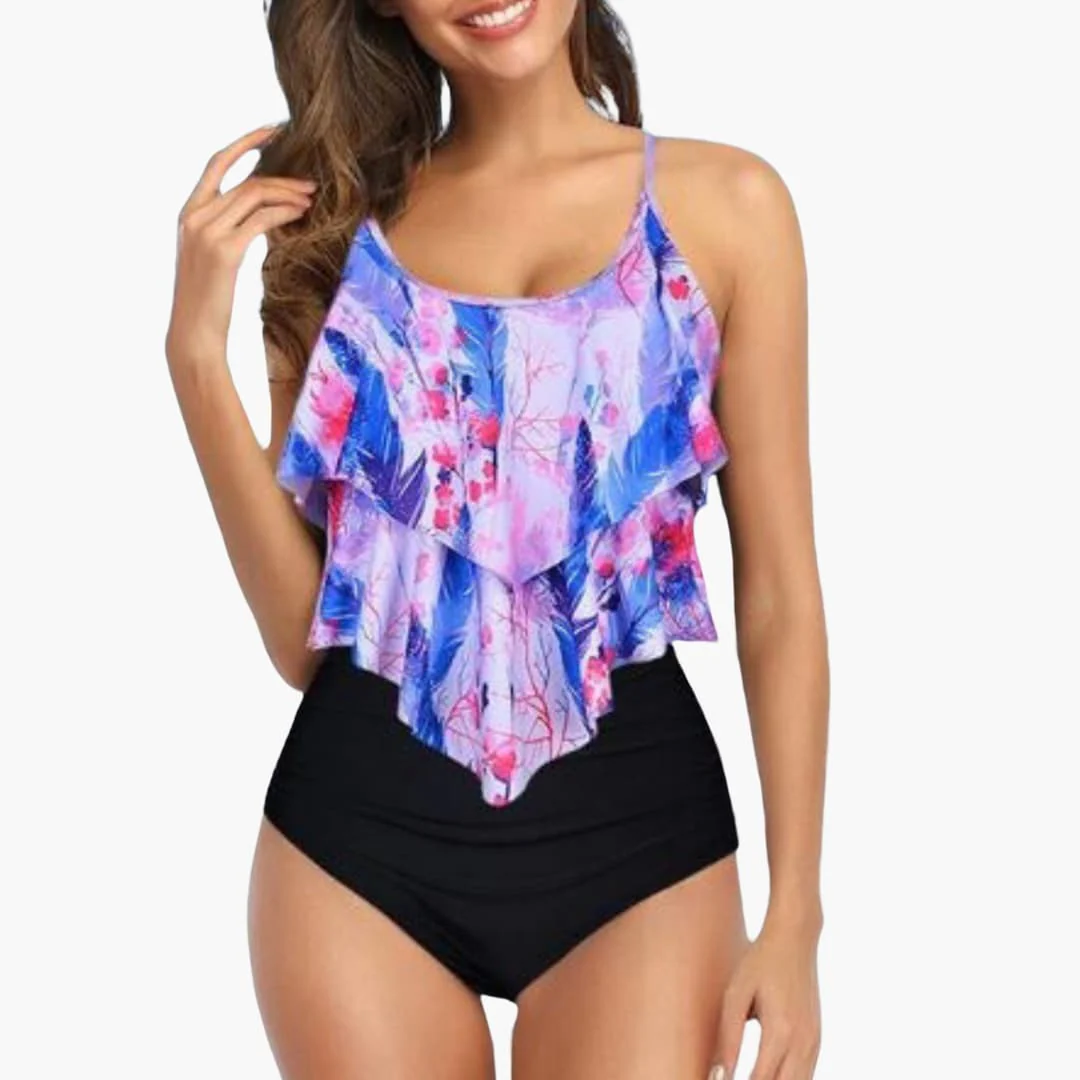 Zweiteiliger Damen - Tankini mit Volant und Bauchkontrolle - Image 2