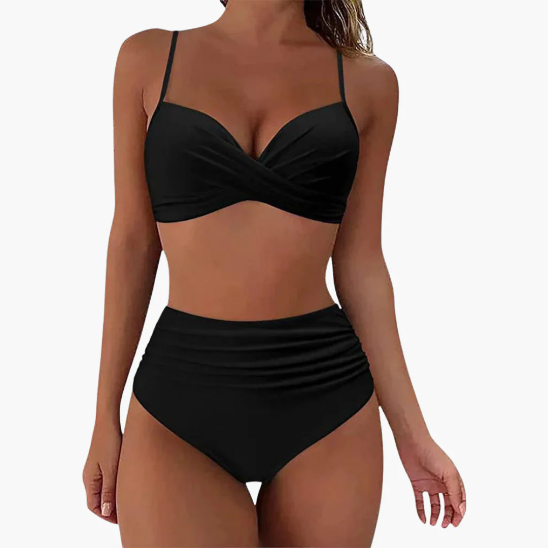 Zweiteiliges Bikini-Set - Damen Bademode mit Blumenprint & Bund - Image 2
