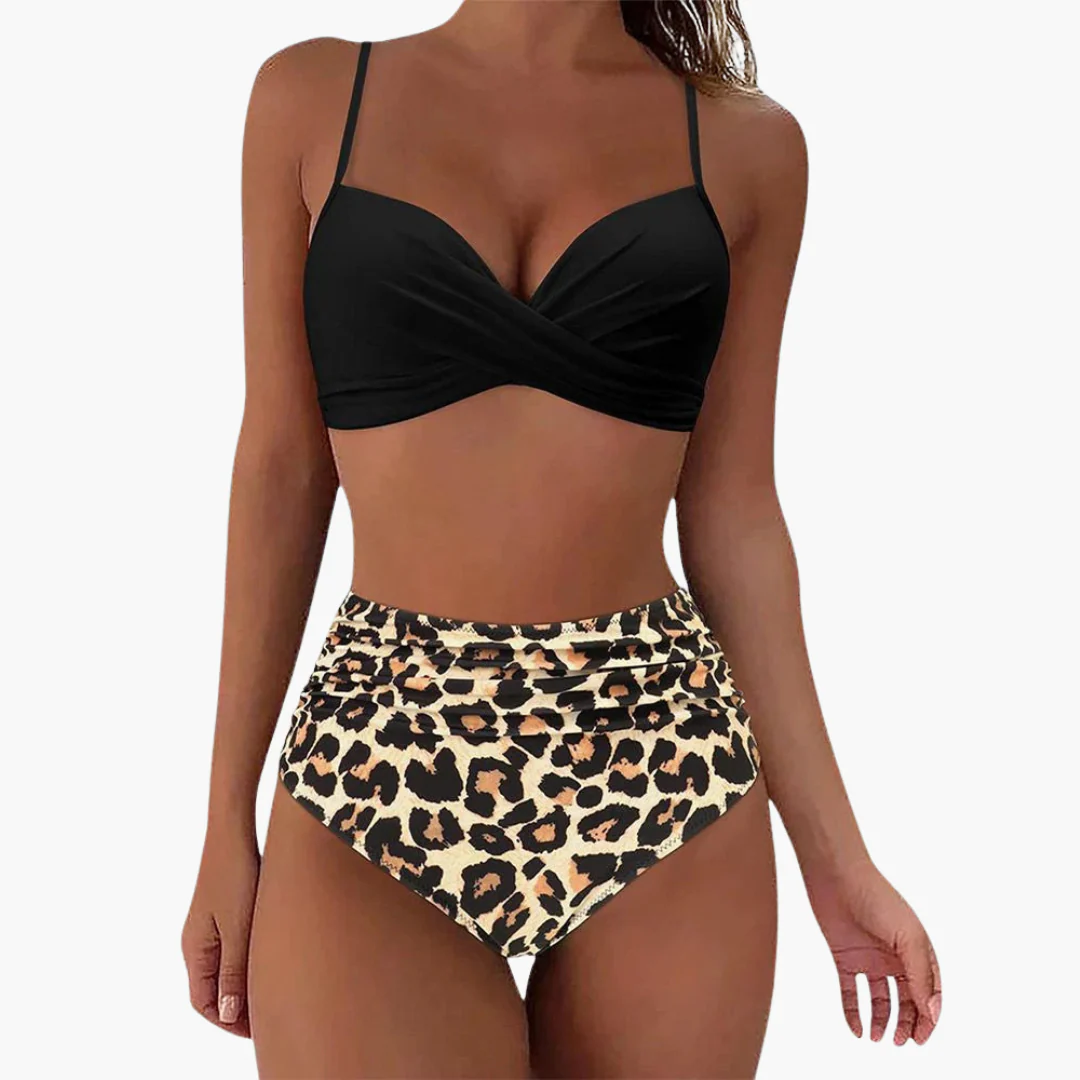 Zweiteiliges Bikini-Set - Damen Bademode mit Blumenprint & Bund - Image 3