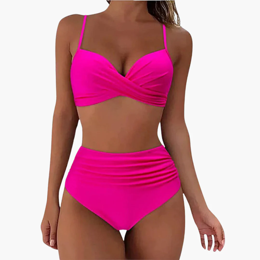 Zweiteiliges Bikini-Set - Damen Bademode mit Blumenprint & Bund - Image 5