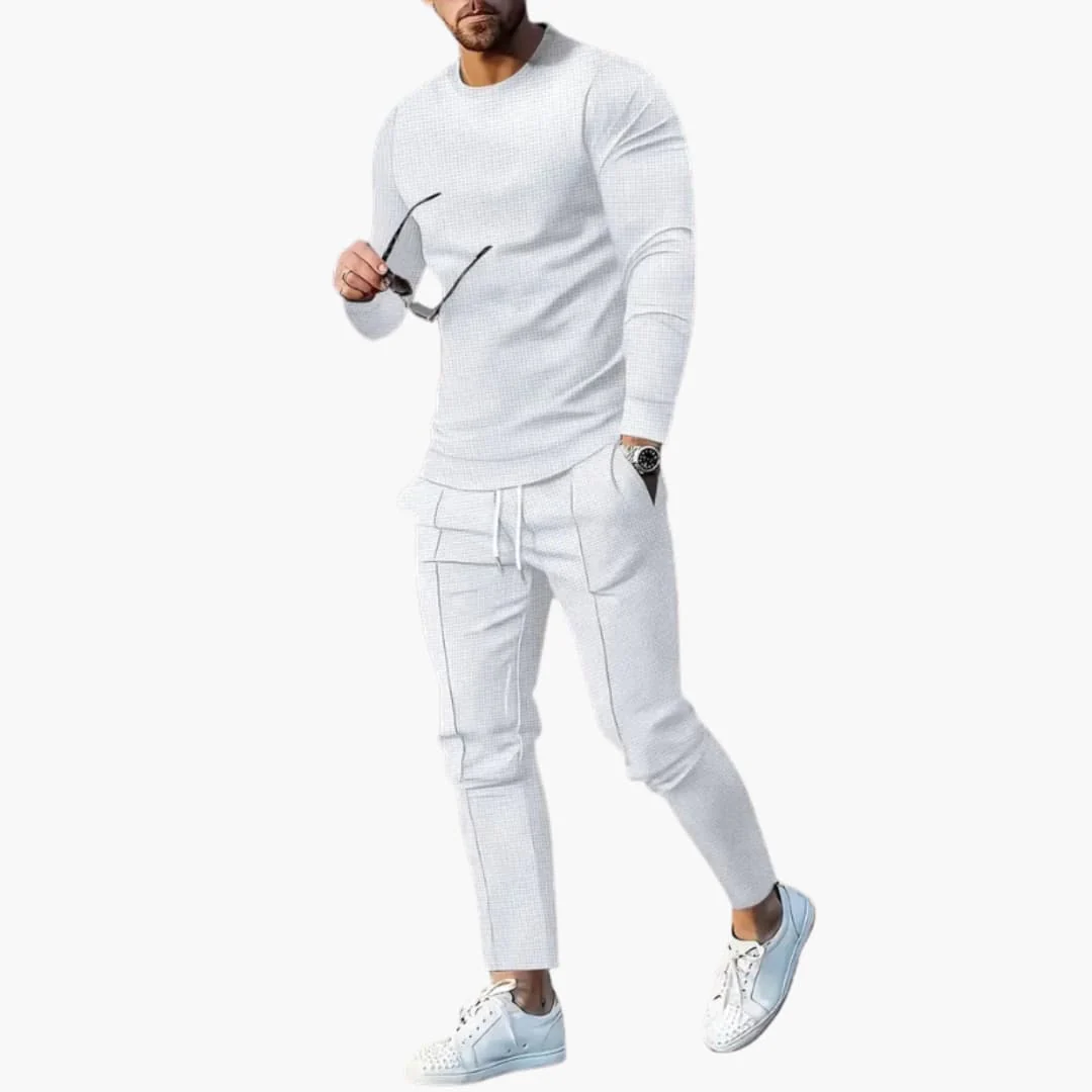 Zweiteiliges Herren-Set für Frühling und Herbst mit Langarmshirt - Image 2