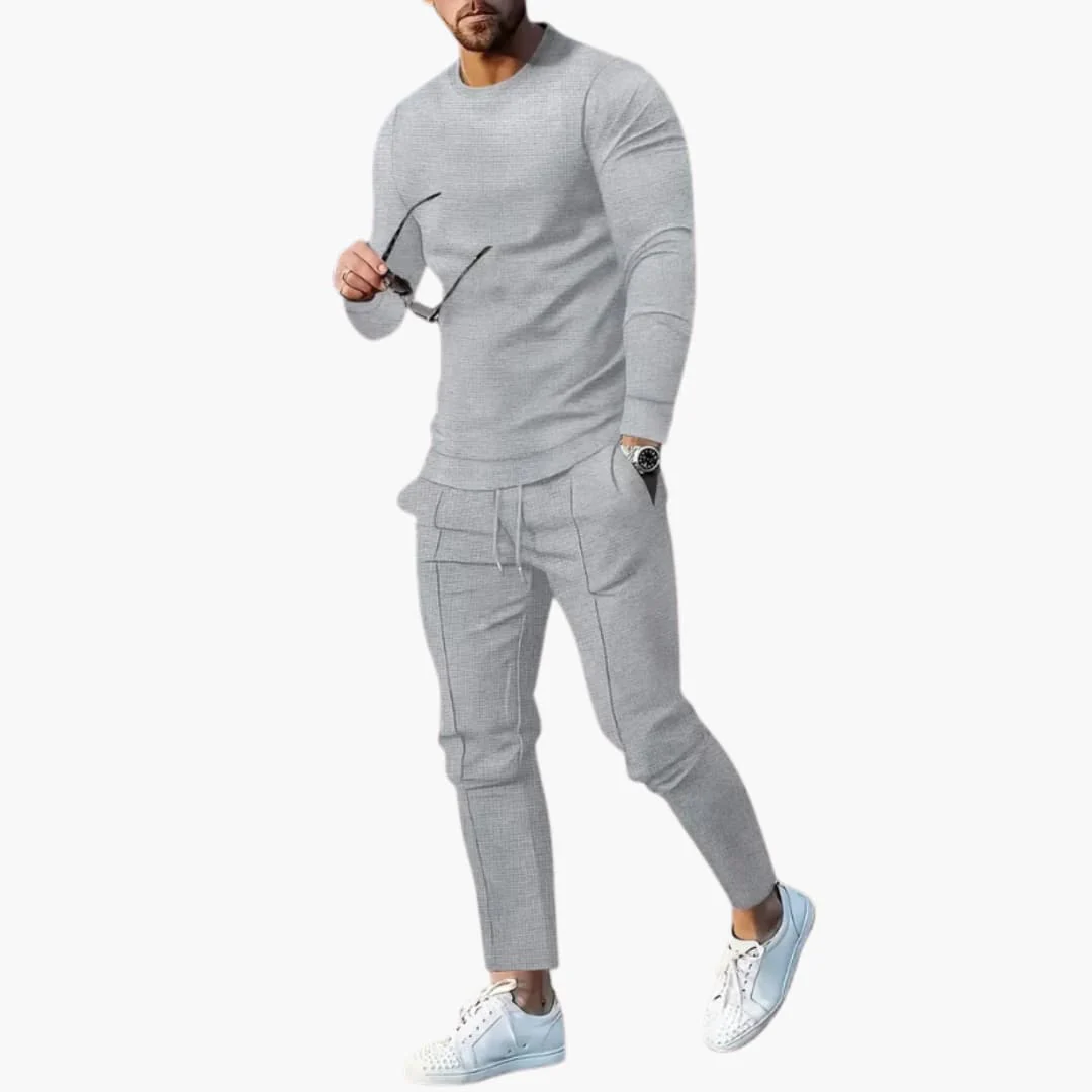 Zweiteiliges Herren-Set für Frühling und Herbst mit Langarmshirt - Image 3