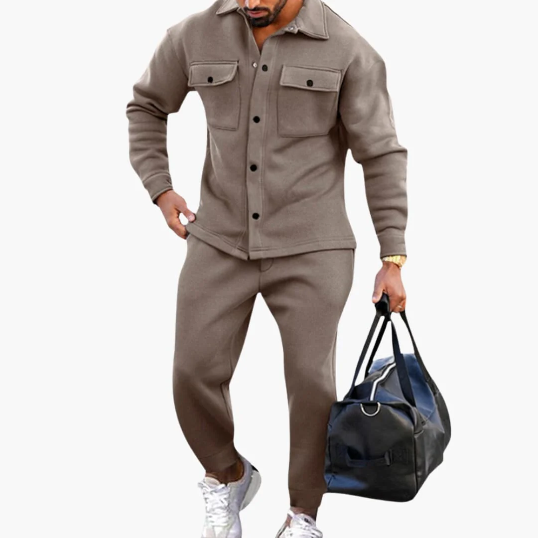 Zweiteiliges Herren Set mit Langarmhemd und Hose - Image 3