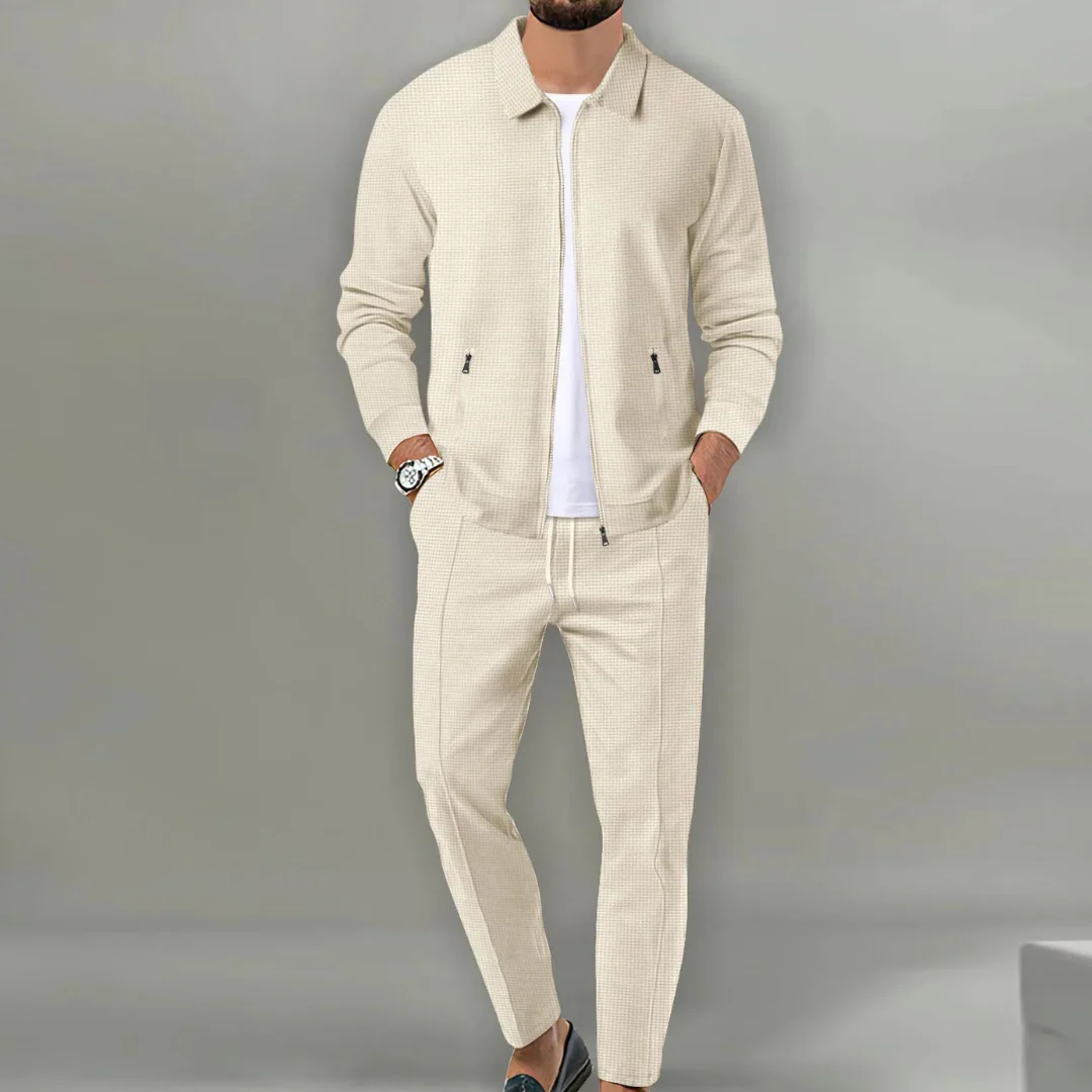Zweiteiliges Herren-Set | Oberteil und Hose in relaxter Passform - Image 2