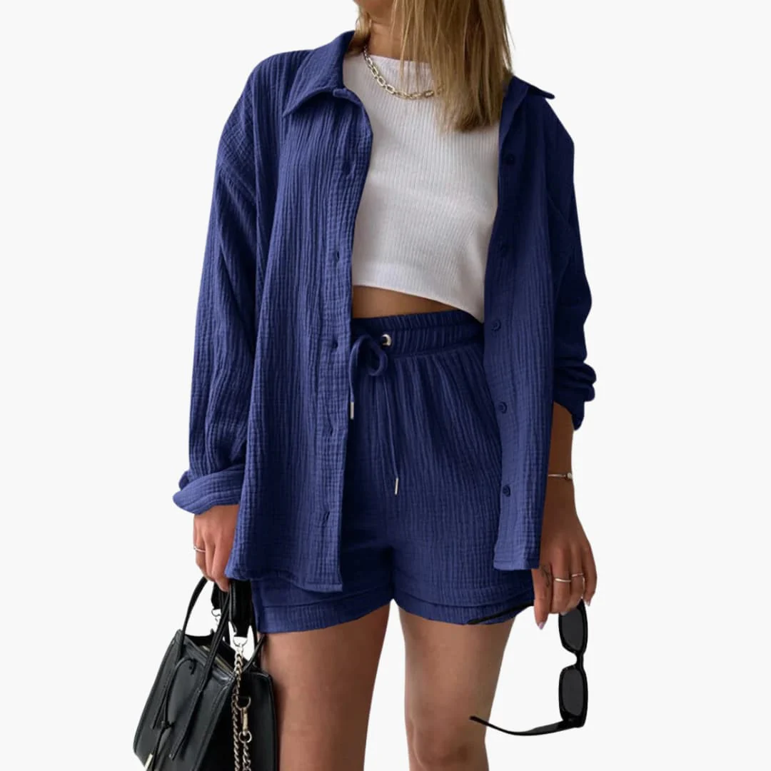 Zweiteiliges Set mit Shorts für Damen - lässiger Sommerlook - Image 11