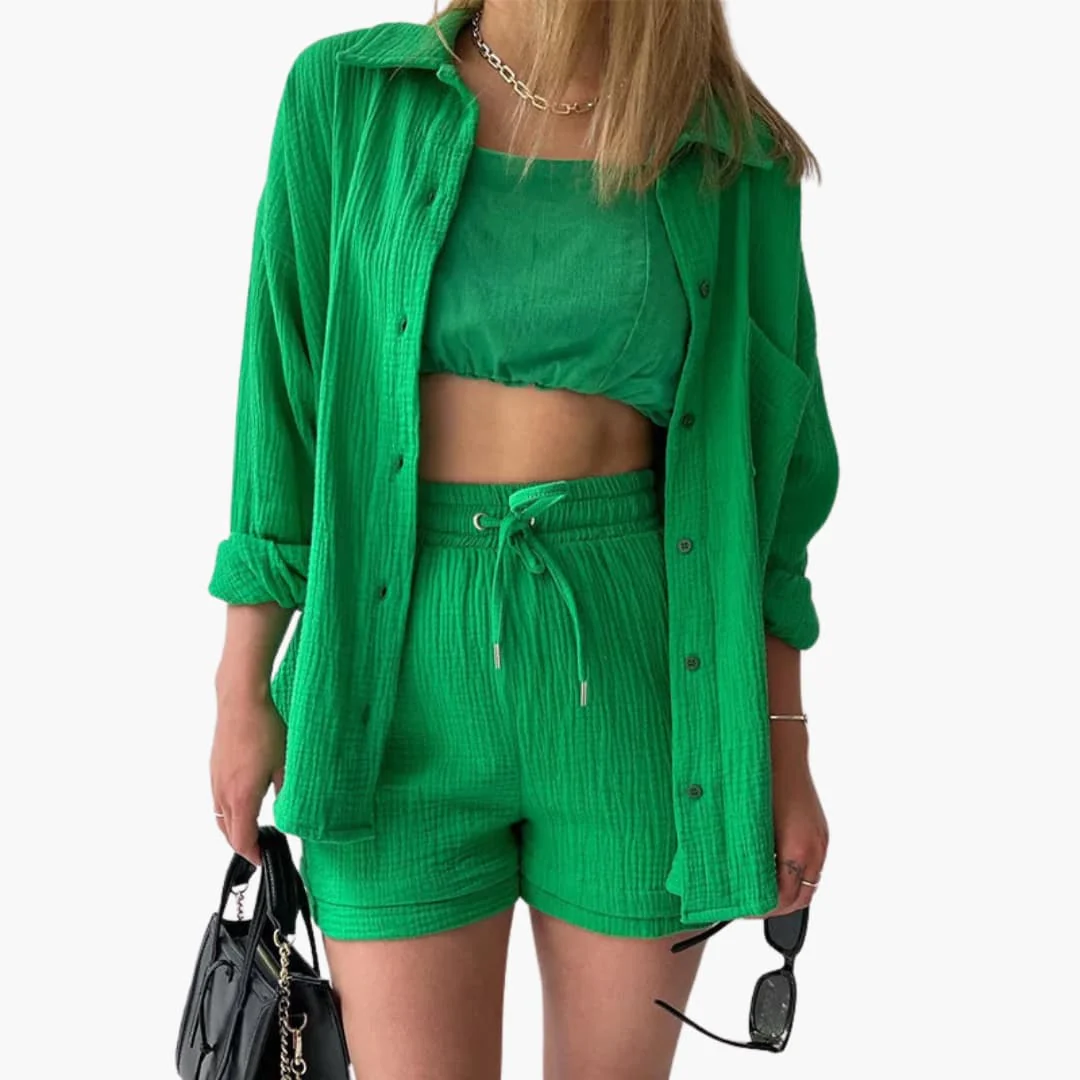 Zweiteiliges Set mit Shorts für Damen - lässiger Sommerlook - Image 14