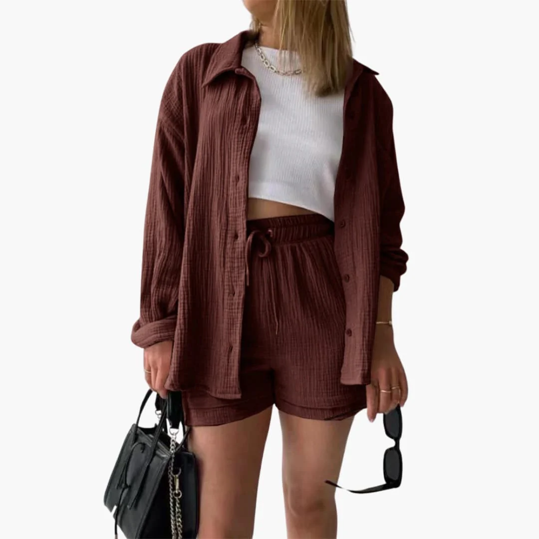 Zweiteiliges Set mit Shorts für Damen - lässiger Sommerlook - Image 15