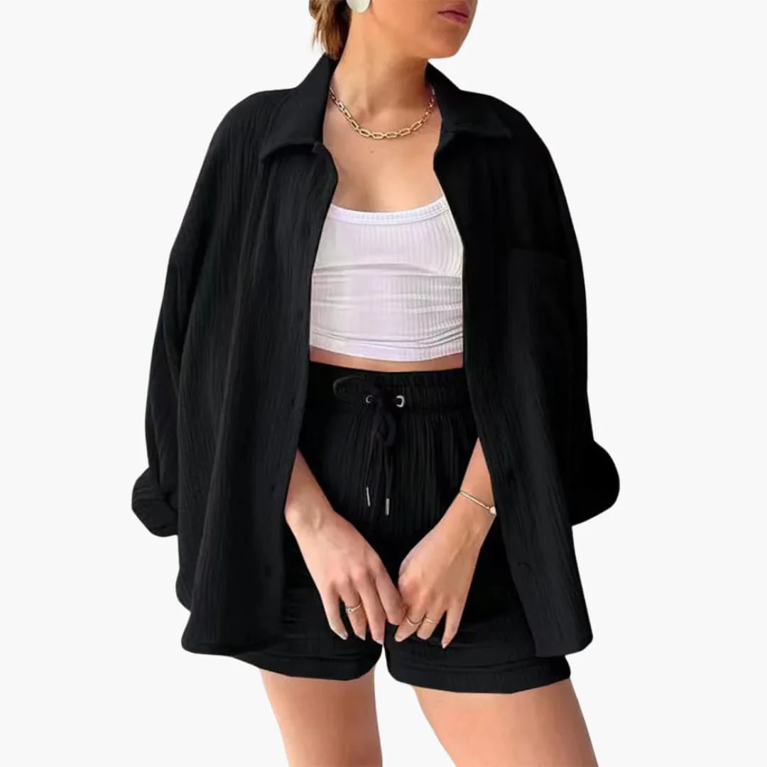 Zweiteiliges Set mit Shorts für Damen - lässiger Sommerlook - Image 17