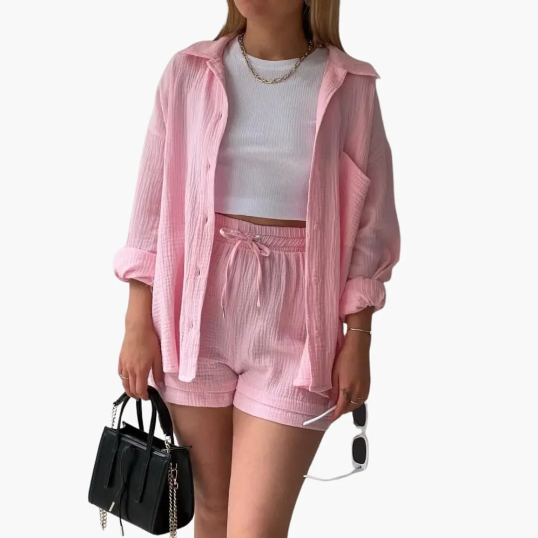 Zweiteiliges Set mit Shorts für Damen - lässiger Sommerlook - Image 18