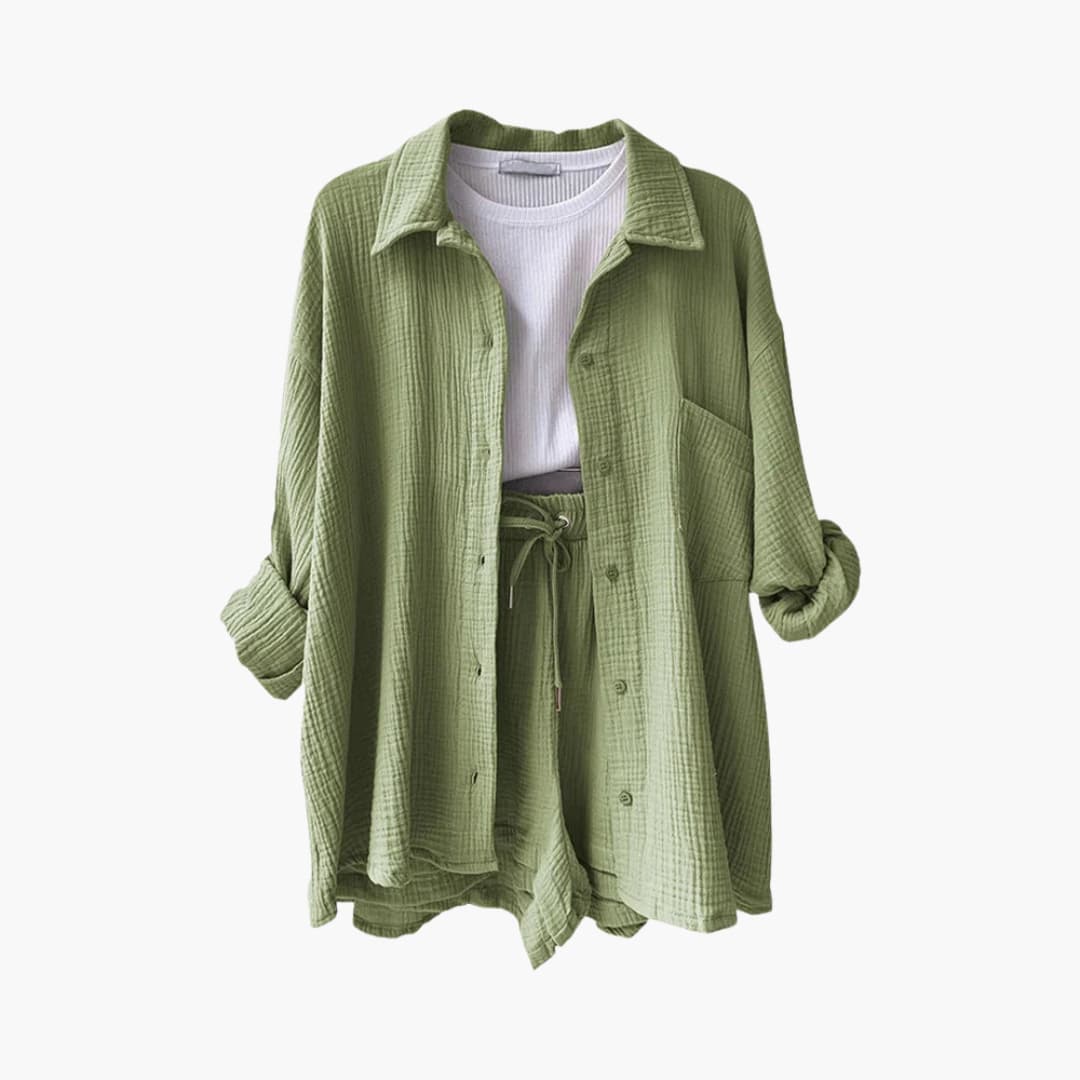 Zweiteiliges Set mit Shorts für Damen - lässiger Sommerlook - Image 20