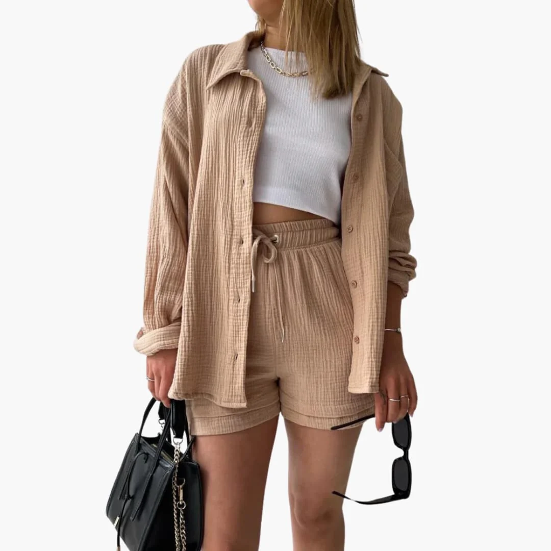 Zweiteiliges Set mit Shorts für Damen - lässiger Sommerlook - Image 3