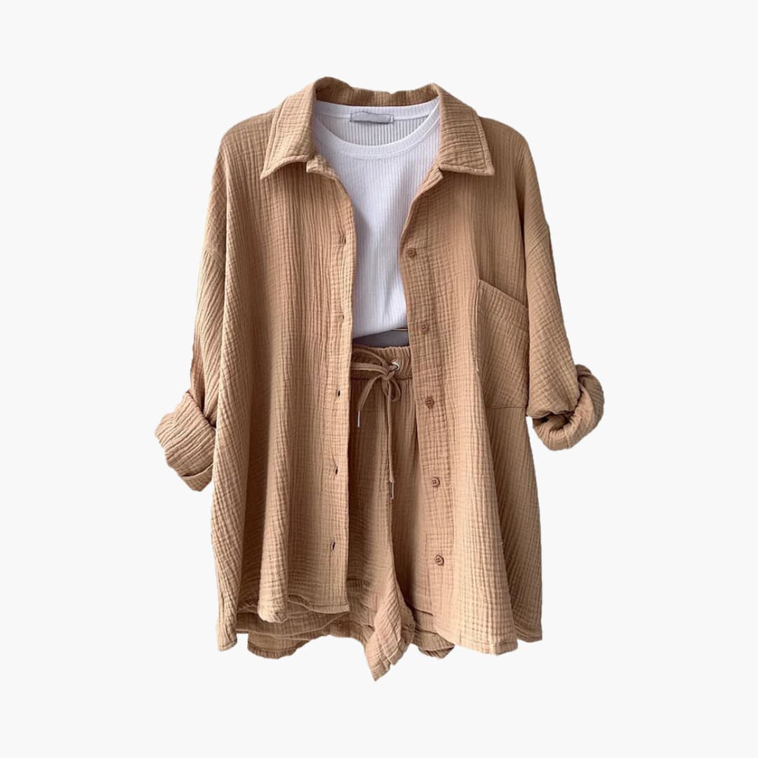 Zweiteiliges Set mit Shorts für Damen - lässiger Sommerlook - Image 4