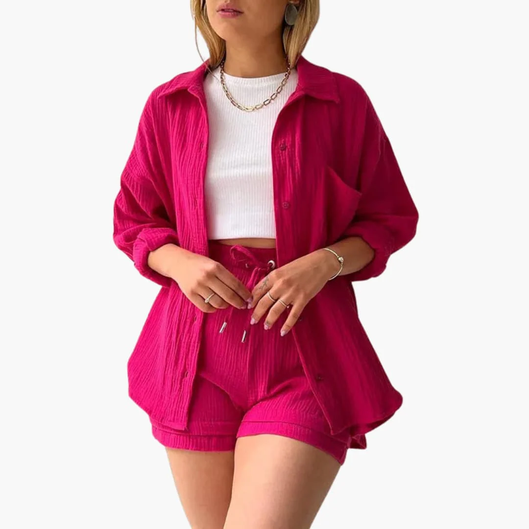Zweiteiliges Set mit Shorts für Damen - lässiger Sommerlook - Image 5