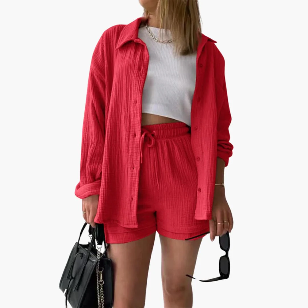 Zweiteiliges Set mit Shorts für Damen - lässiger Sommerlook - Image 6