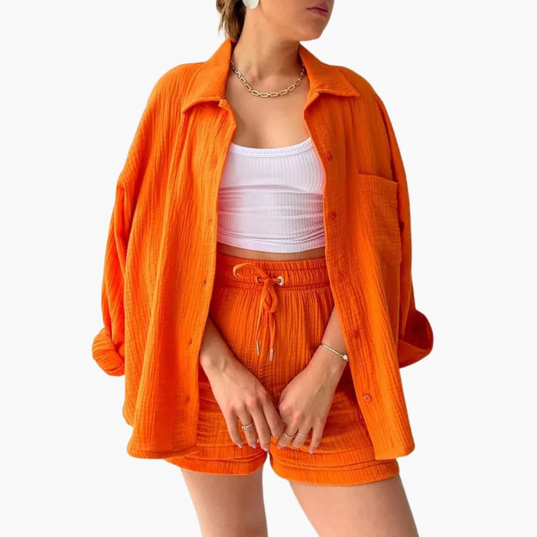 Zweiteiliges Set mit Shorts für Damen - lässiger Sommerlook - Image 8