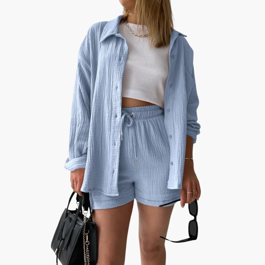 Zweiteiliges Set mit Shorts für Damen - lässiger Sommerlook - Image 9