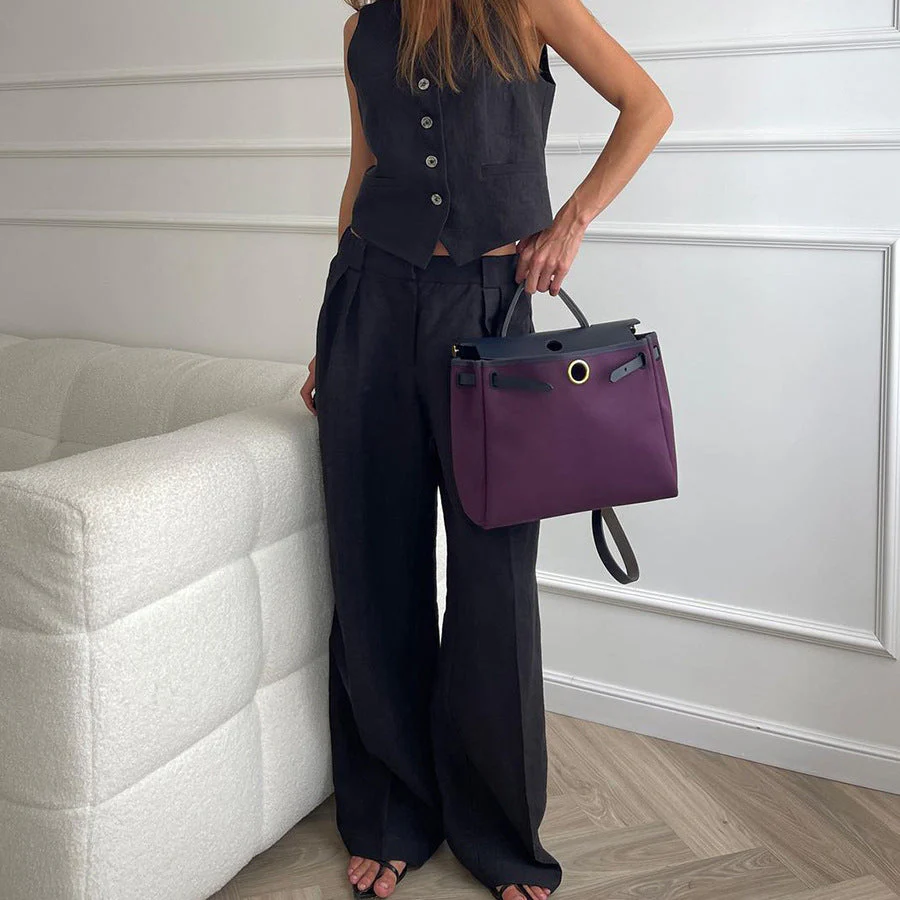 Zweiteiliges Set mit Weste & weiter Hose – Modern, Luftig & Smart - Image 12