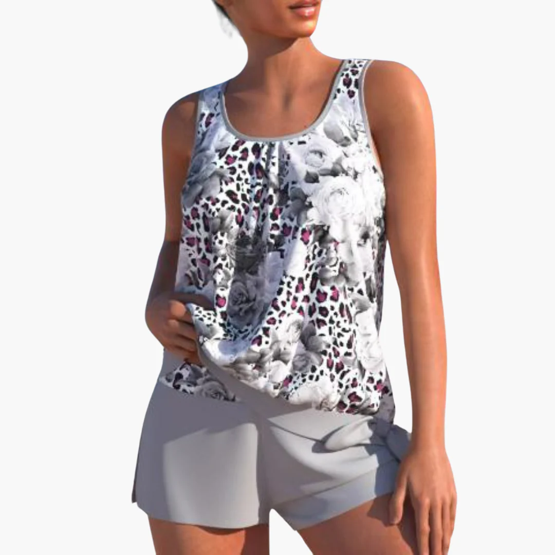 Zweiteiliges Tankini-Set für Frauen - Floral und bequem - Image 3