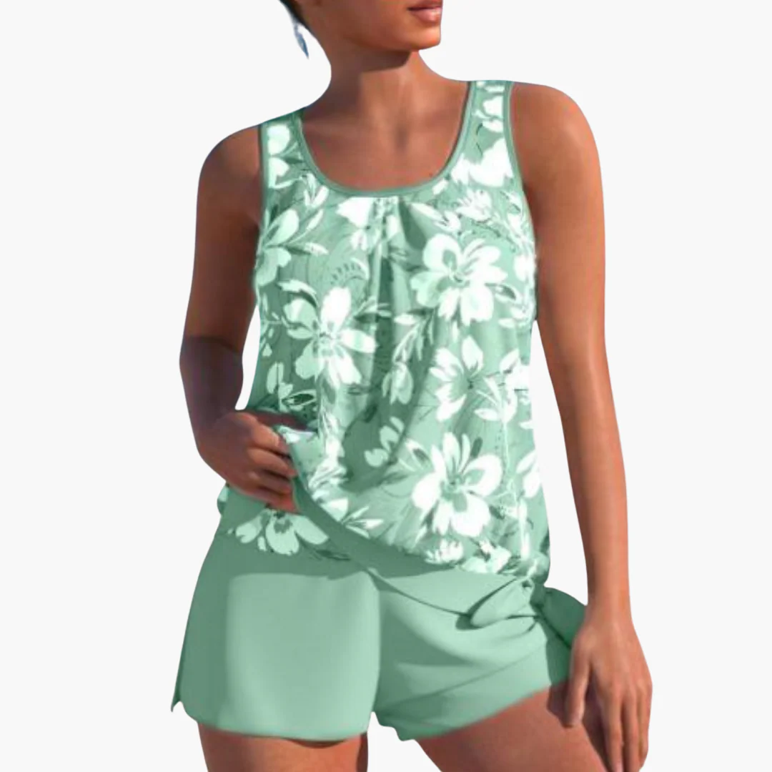 Zweiteiliges Tankini-Set für Frauen - Floral und bequem - Image 4